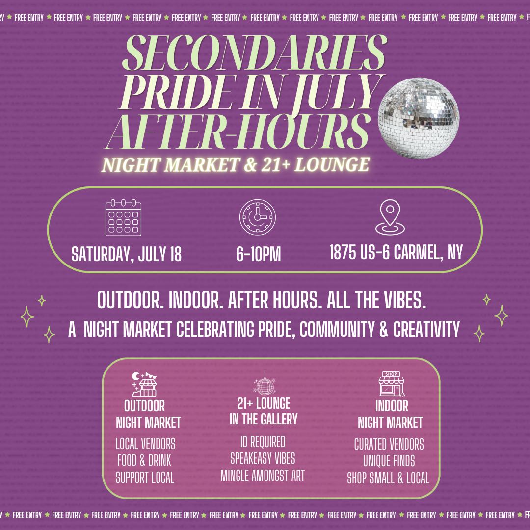 Pride in July at Promenade on 6 in Carmel NY happening July 18 from 6:00-10:00pm with a 21+ lounge in Arbor Gallery